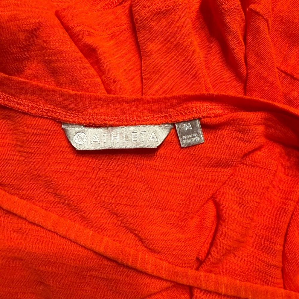 Athleta Red Basic Cotton Top w/ Cutout Back - Size Medium - Picture 4 of 5
